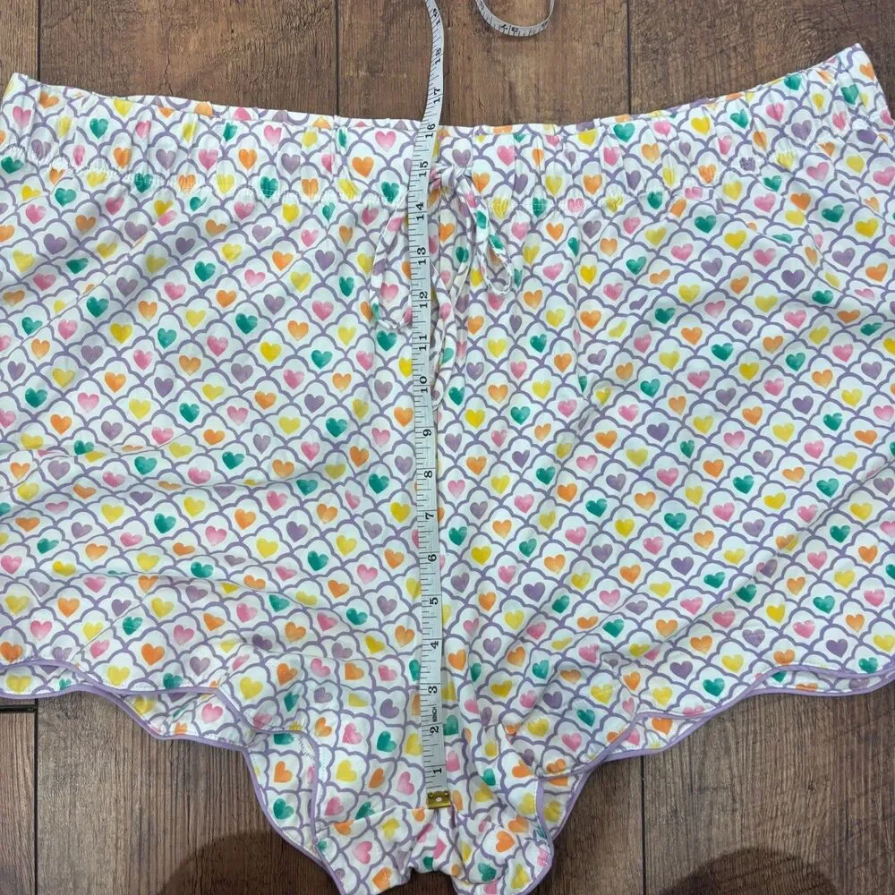 Roller Rabbit x Target Women's Geo Hearts Pajama Shorts Size 2X Scallop Hem